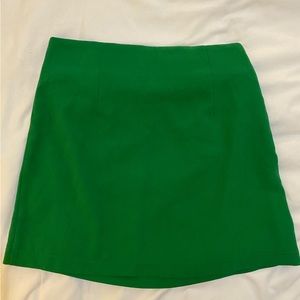 Green mini skirt